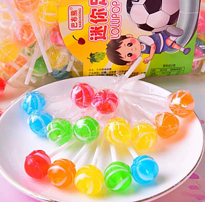 Конфеты карамельные на палочке Мини-футбол BABUXIONG, 10шт*3,5гр
