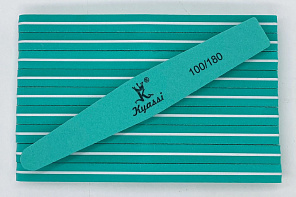 Пилка шлифовка Kyassi однотонная 100/180 #трапеция10шт/ уп# зеленый