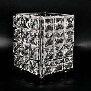 Вазочка металлическая для кистей с кристаллами # 03 # серебро
