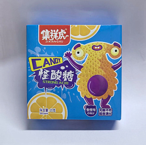 Конфеты карамельные кислые Апельсин JIXIANGHU, 20гр