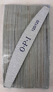 Пилка тонкая OPI на деревянной основе #120/120 50шт. лодочка#