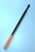 Щёточки для ресниц силикон 50шт #(чёрная ручка - оранжевая щётка)#