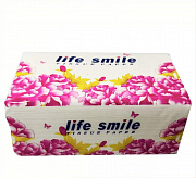 Салфетки бумажные вытяжные в мягкой упаковке LIFE SMILE 180*130 мм 80гр