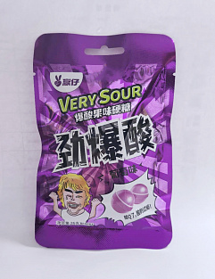 Конфеты карамельные кислые Виноград Very Sour, 26гр