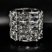 Вазочка металлическая для кистей с кристаллами # 09 # серебро