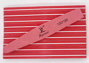 Пилка шлифовка Kyassi однотонная 100/180 #трапеция10шт/ уп# красный